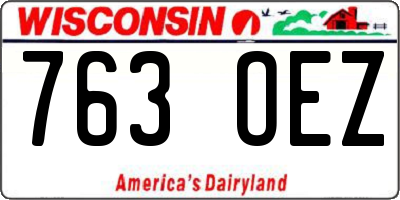 WI license plate 763OEZ