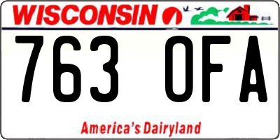 WI license plate 763OFA