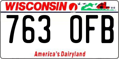 WI license plate 763OFB
