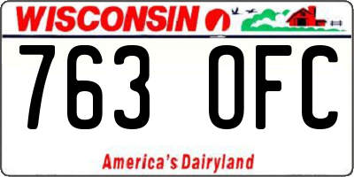 WI license plate 763OFC