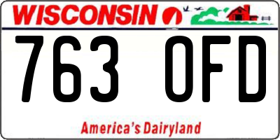 WI license plate 763OFD