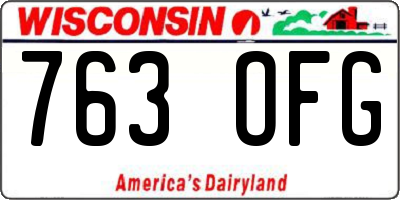 WI license plate 763OFG