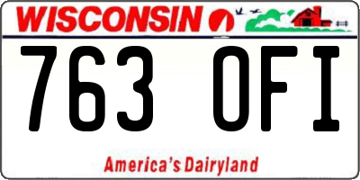 WI license plate 763OFI