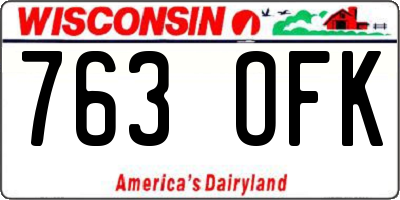 WI license plate 763OFK