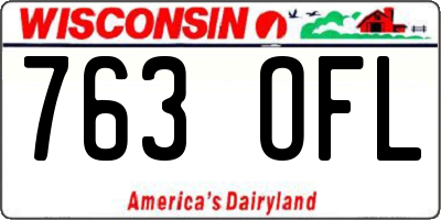 WI license plate 763OFL