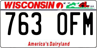 WI license plate 763OFM