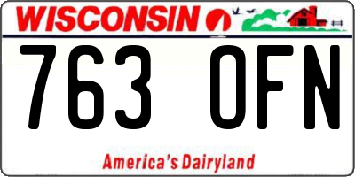 WI license plate 763OFN