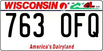 WI license plate 763OFQ