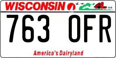WI license plate 763OFR