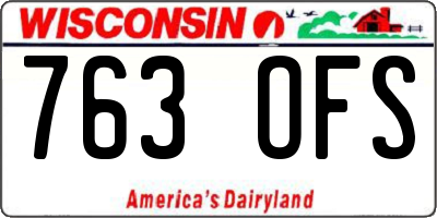 WI license plate 763OFS