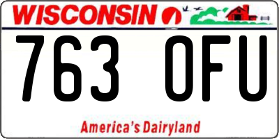 WI license plate 763OFU