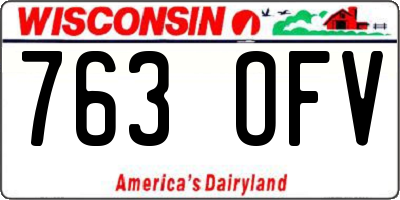 WI license plate 763OFV