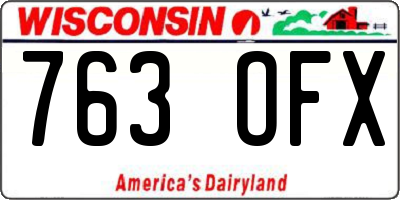 WI license plate 763OFX