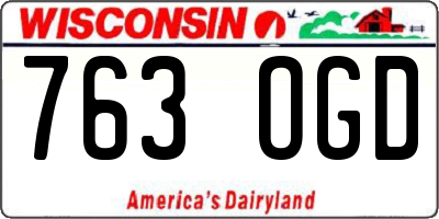 WI license plate 763OGD