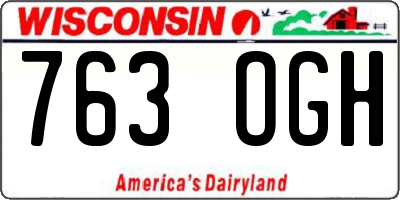 WI license plate 763OGH