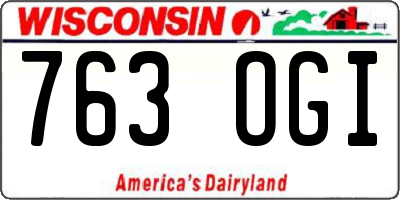 WI license plate 763OGI