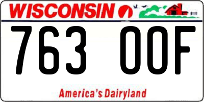 WI license plate 763OOF