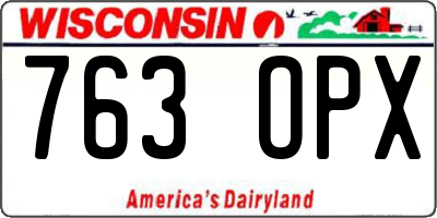 WI license plate 763OPX