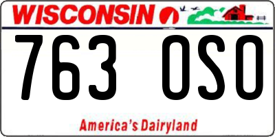 WI license plate 763OSO