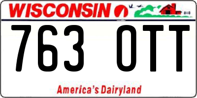 WI license plate 763OTT