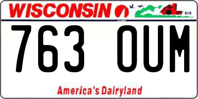 WI license plate 763OUM