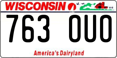 WI license plate 763OUO