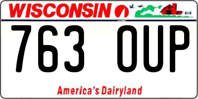 WI license plate 763OUP