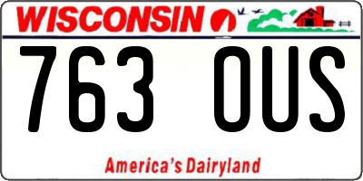 WI license plate 763OUS