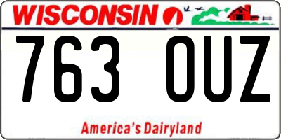 WI license plate 763OUZ