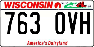 WI license plate 763OVH