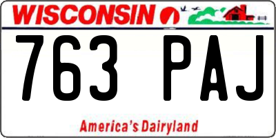 WI license plate 763PAJ