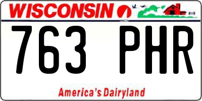 WI license plate 763PHR