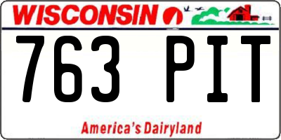 WI license plate 763PIT