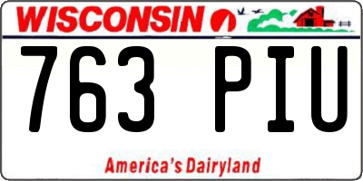 WI license plate 763PIU