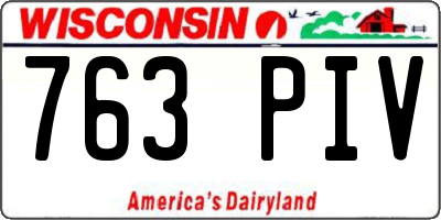 WI license plate 763PIV