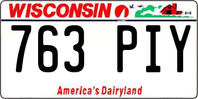WI license plate 763PIY