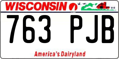 WI license plate 763PJB