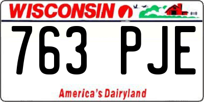 WI license plate 763PJE