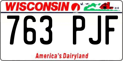 WI license plate 763PJF