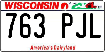 WI license plate 763PJL