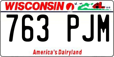 WI license plate 763PJM