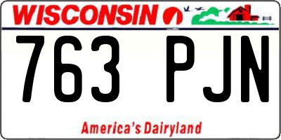 WI license plate 763PJN