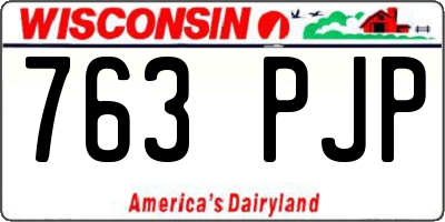 WI license plate 763PJP