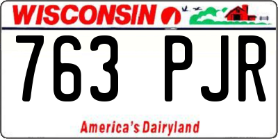 WI license plate 763PJR