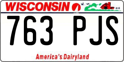 WI license plate 763PJS