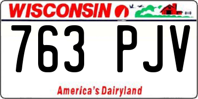 WI license plate 763PJV