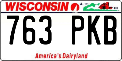 WI license plate 763PKB