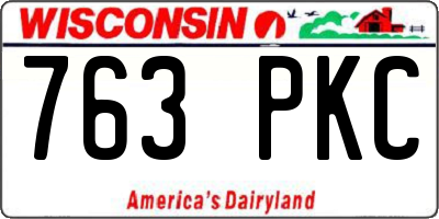 WI license plate 763PKC