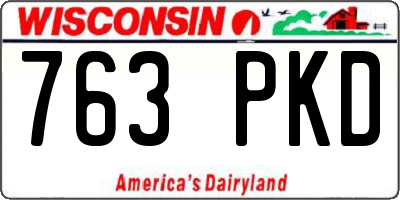 WI license plate 763PKD