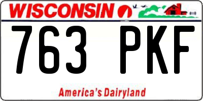 WI license plate 763PKF
